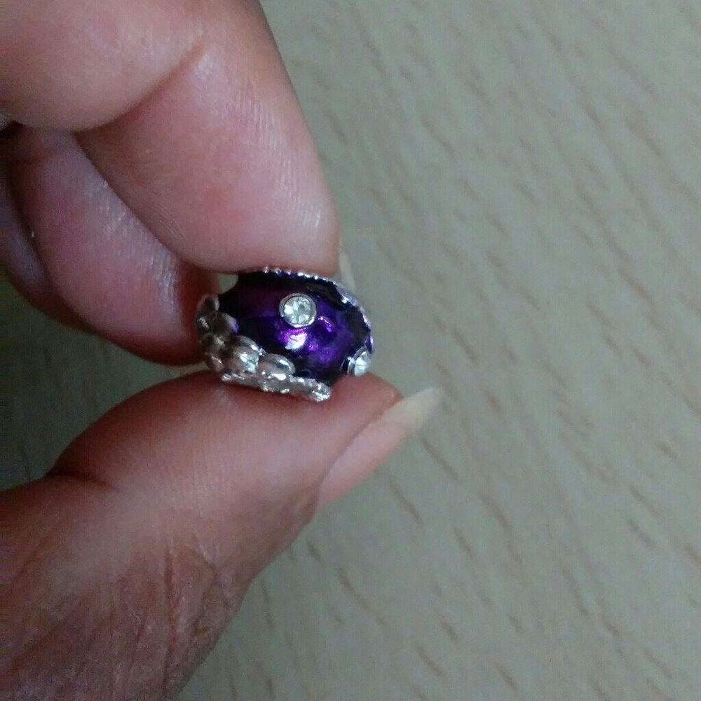 Pretty purple lot of embellished beads